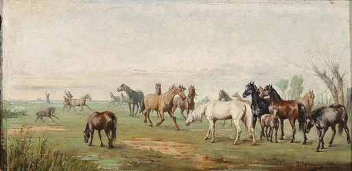 Pferdeherde mit Hirten